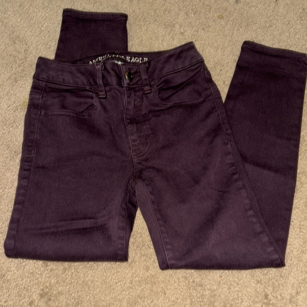 American eagle outfitters maroon jeans size 2